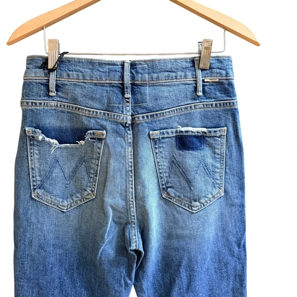 Mother Jeans Women 28 Blue The Hustler Ankle‎ Fray We All Scream Flare High Rise